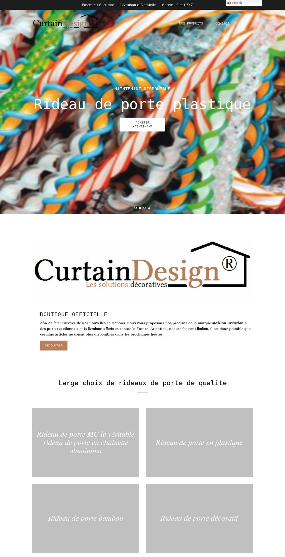 curtain-design.com shopify website screenshot