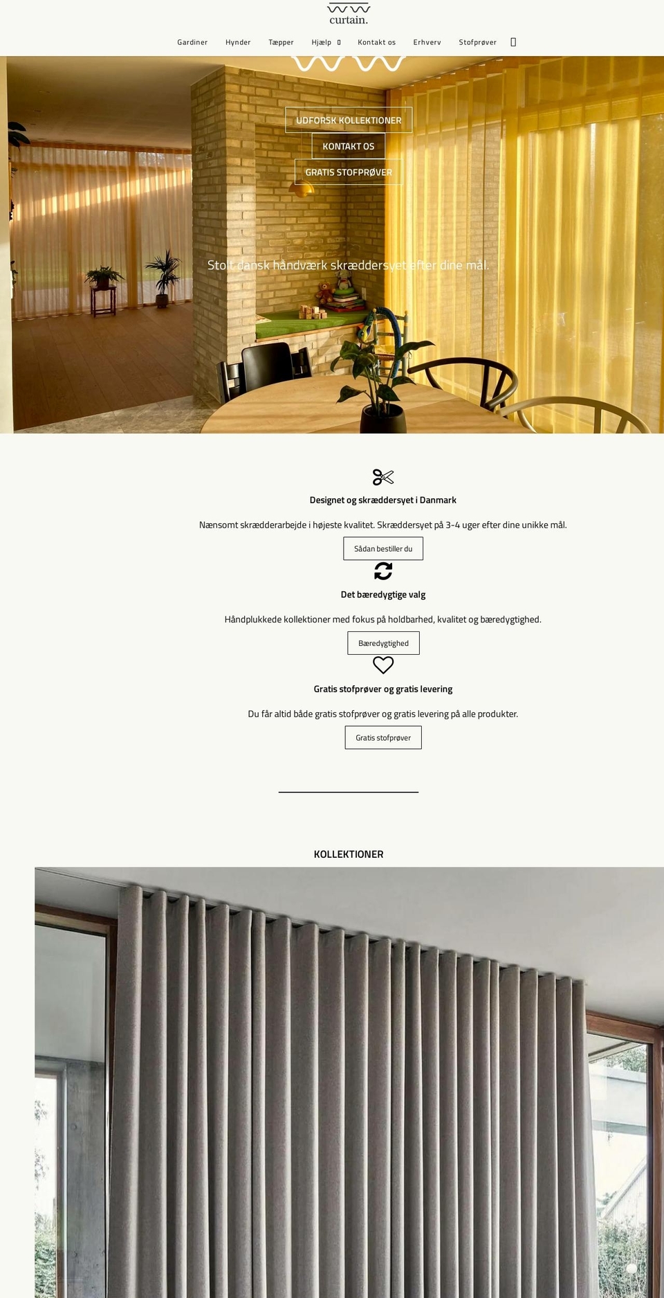 curtain.dk shopify website screenshot