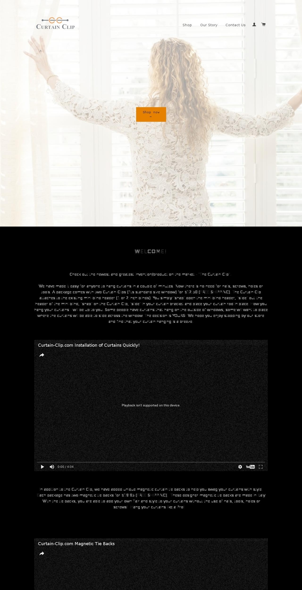 curtainclip.com shopify website screenshot