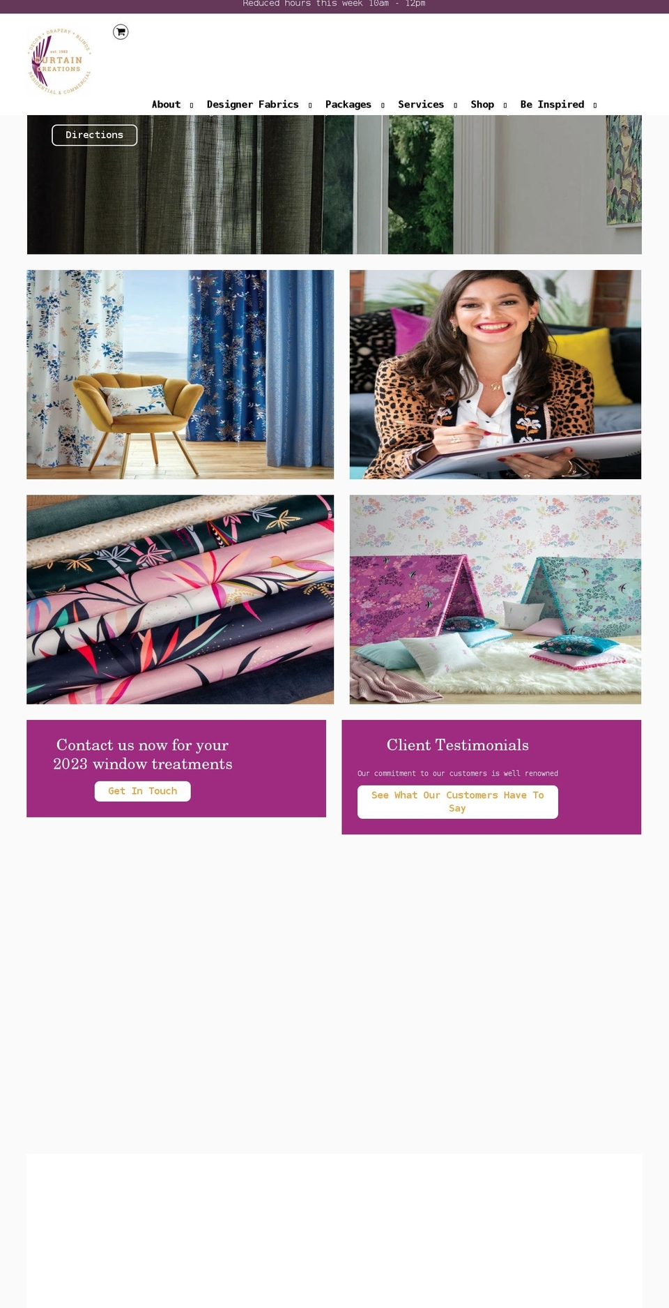 curtaincreations.com shopify website screenshot