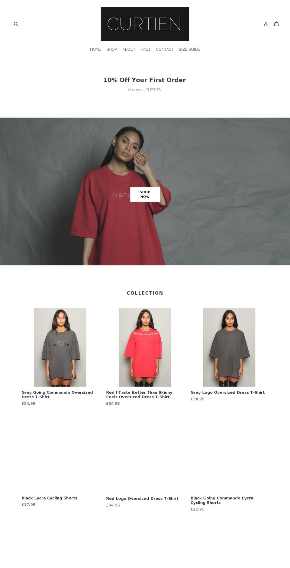 curtien.com — Shopify storefront screenshot