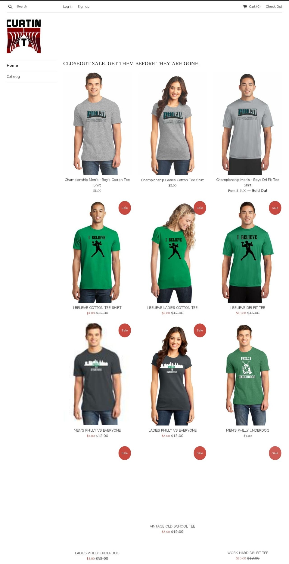 curtintees.com — Shopify storefront screenshot