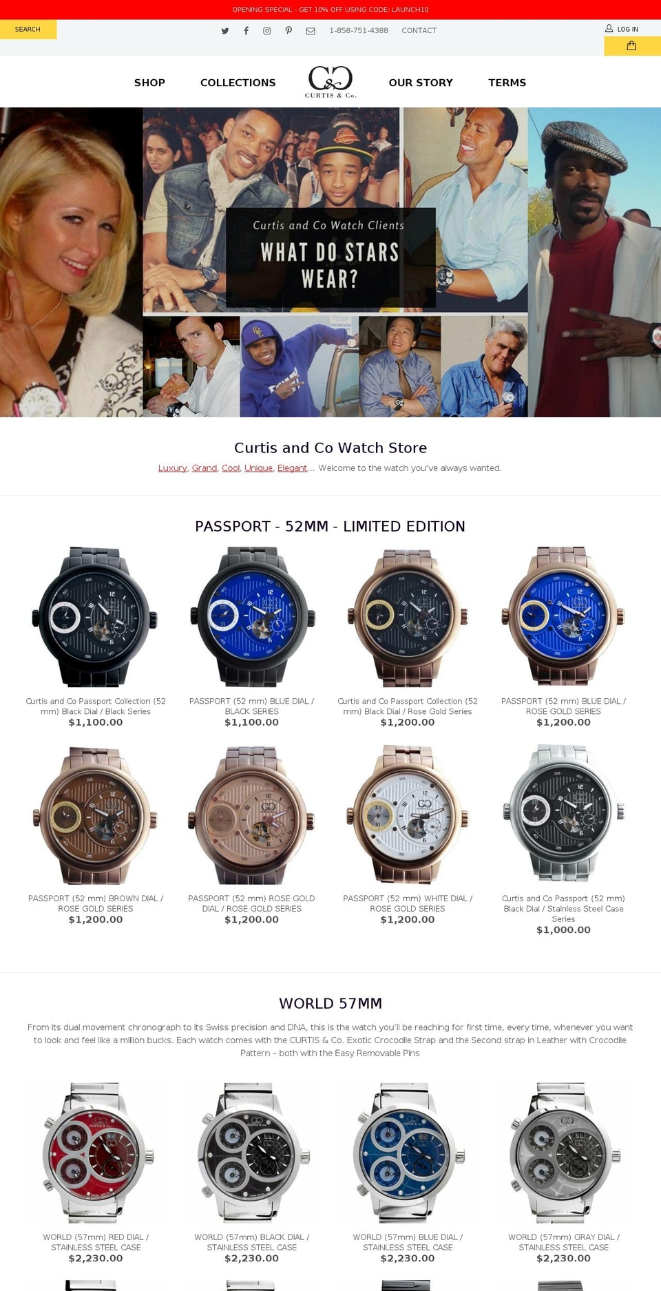 curtisandcostore.com — Shopify storefront screenshot