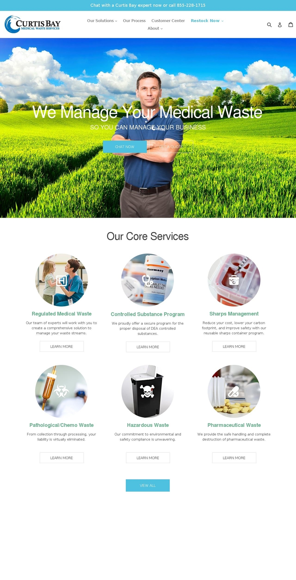 curtisbaymedicalwasteservices.com — Shopify storefront screenshot