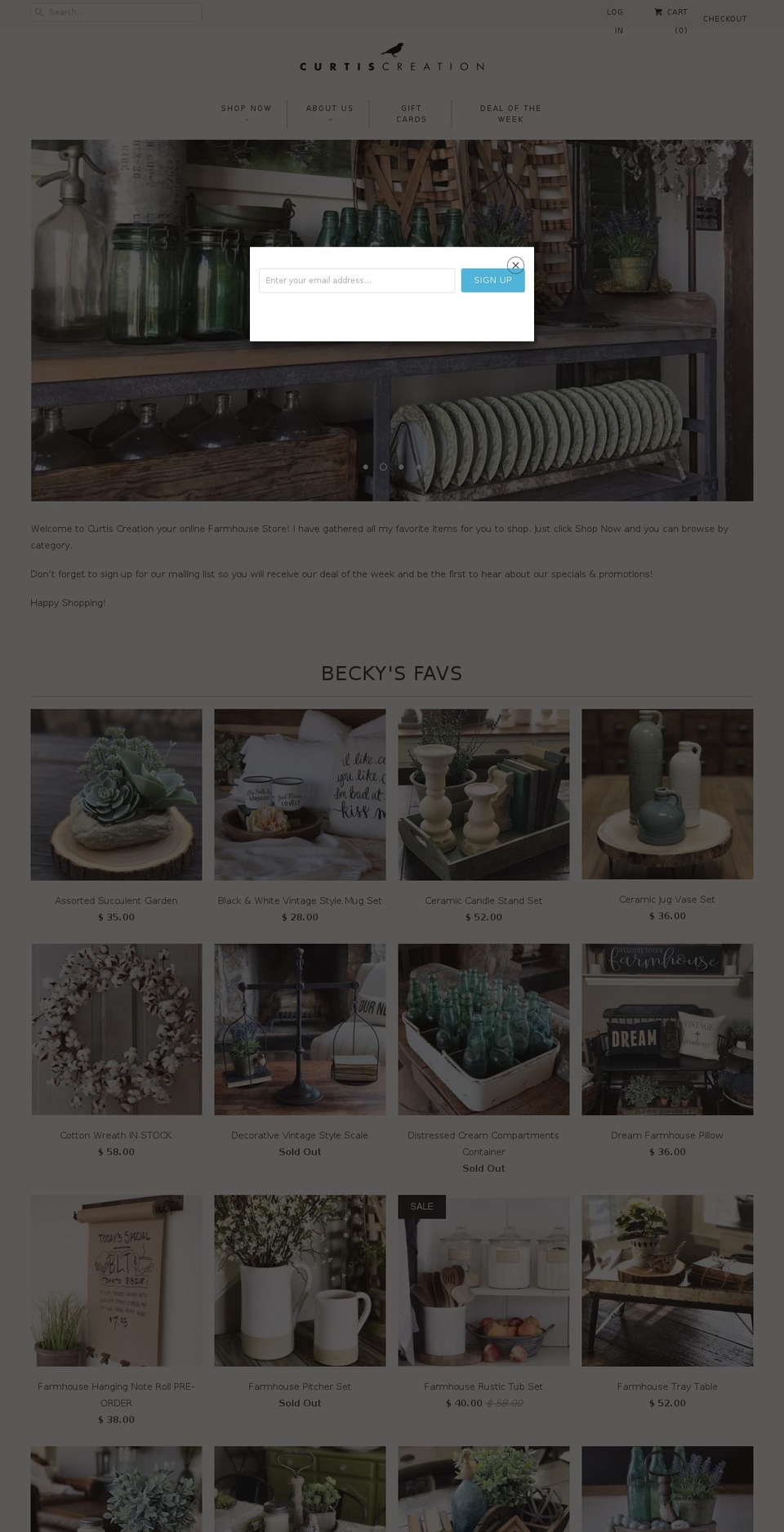curtiscreation.com shopify website screenshot