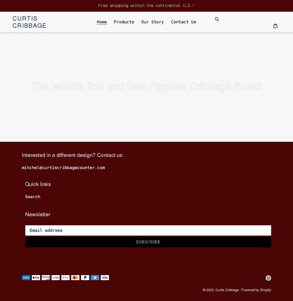 curtiscribbagecounter.com shopify website screenshot