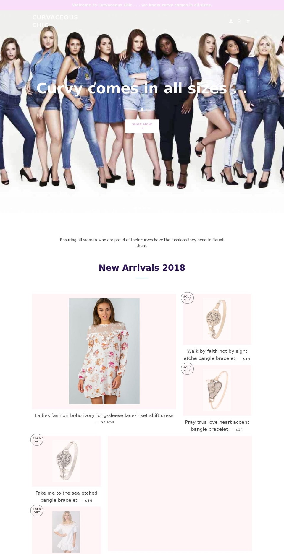 curvaceouschic.com — Shopify storefront screenshot