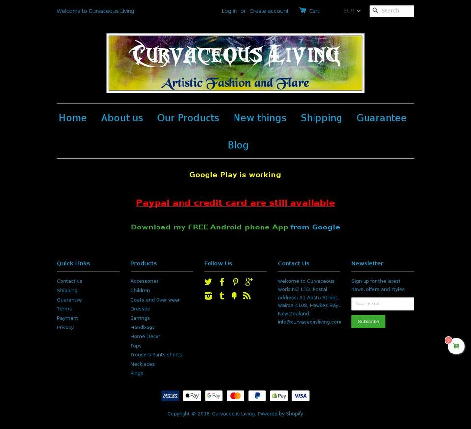 curvaceousworld.com — Shopify storefront screenshot