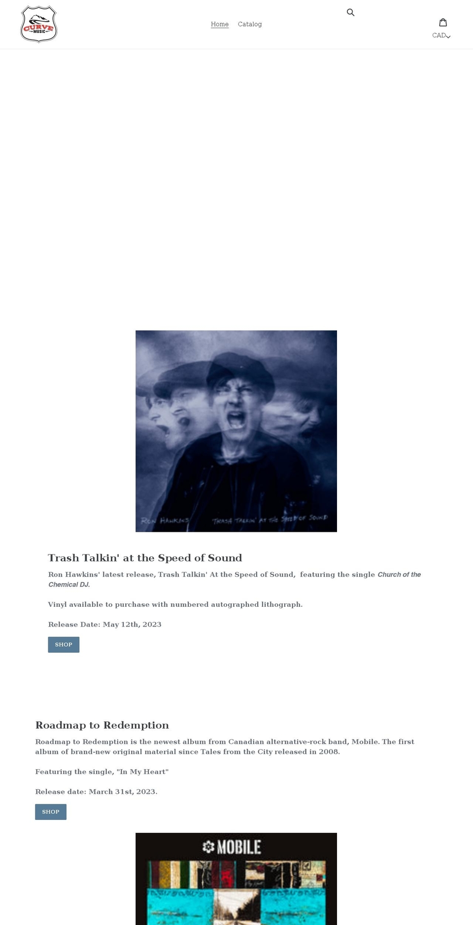 curve-music.myshopify.com shopify website screenshot