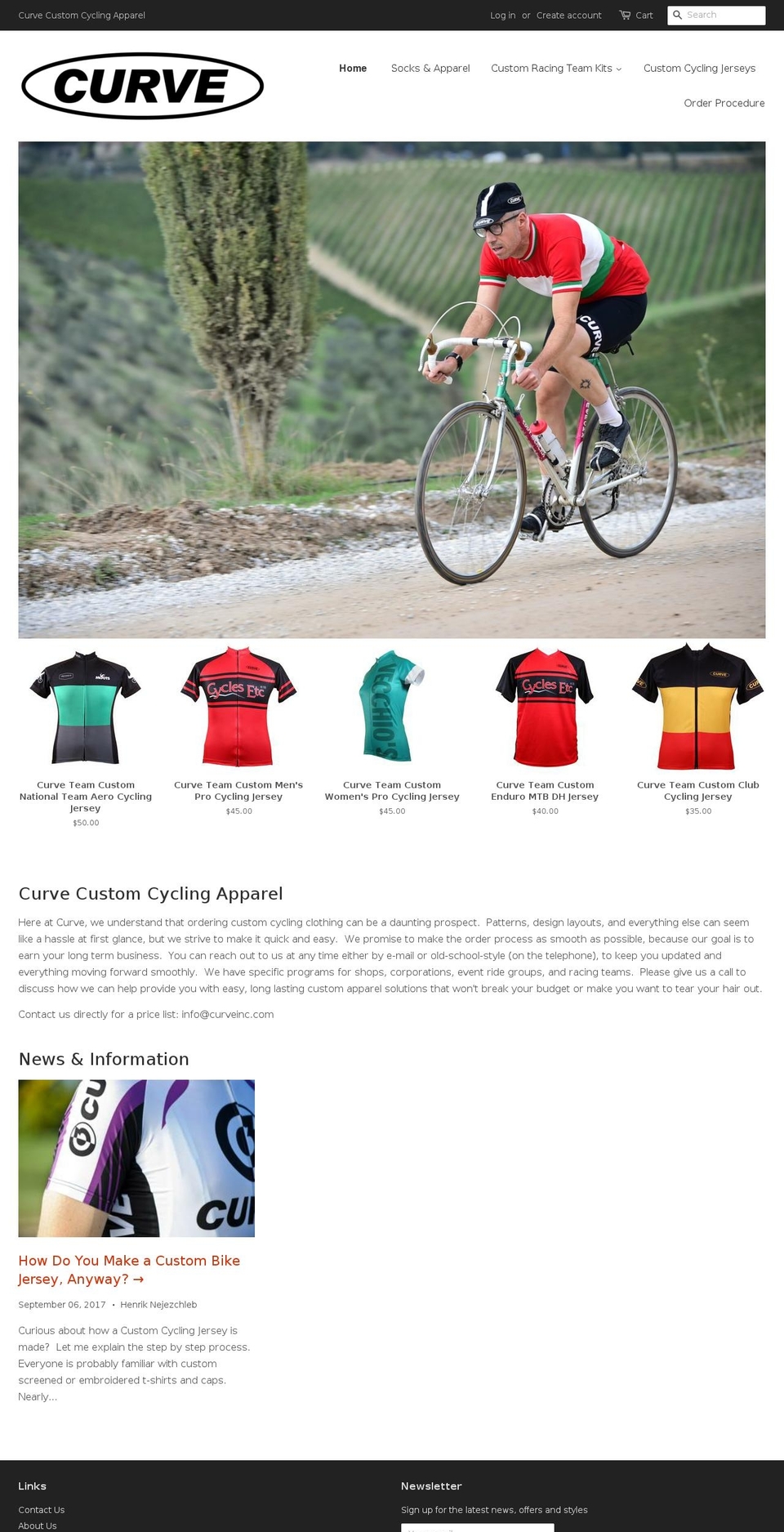 curvecustom.com — Shopify storefront screenshot