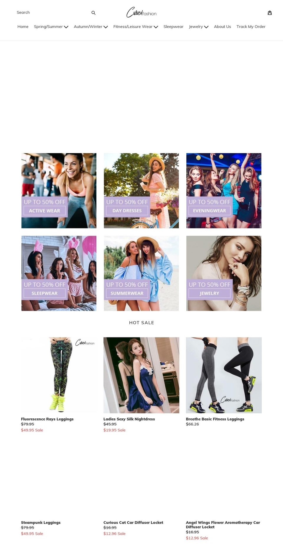 curvedfashion.com — Shopify storefront screenshot