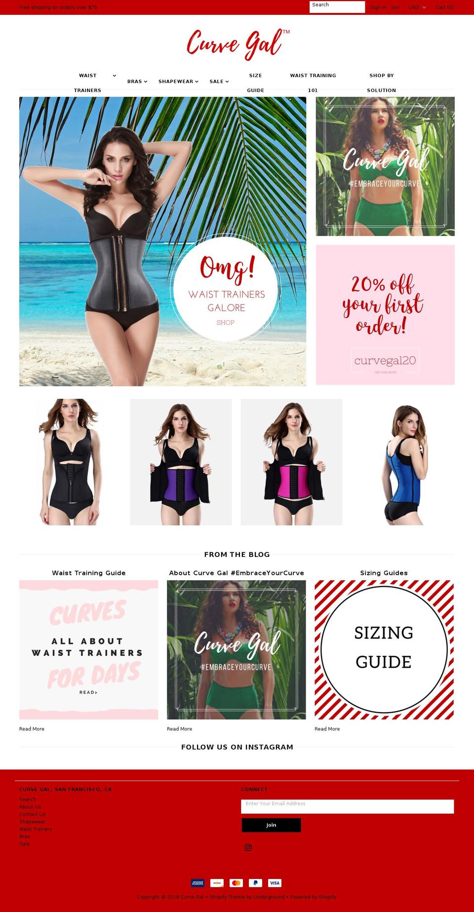 curvegal.com — Shopify storefront screenshot