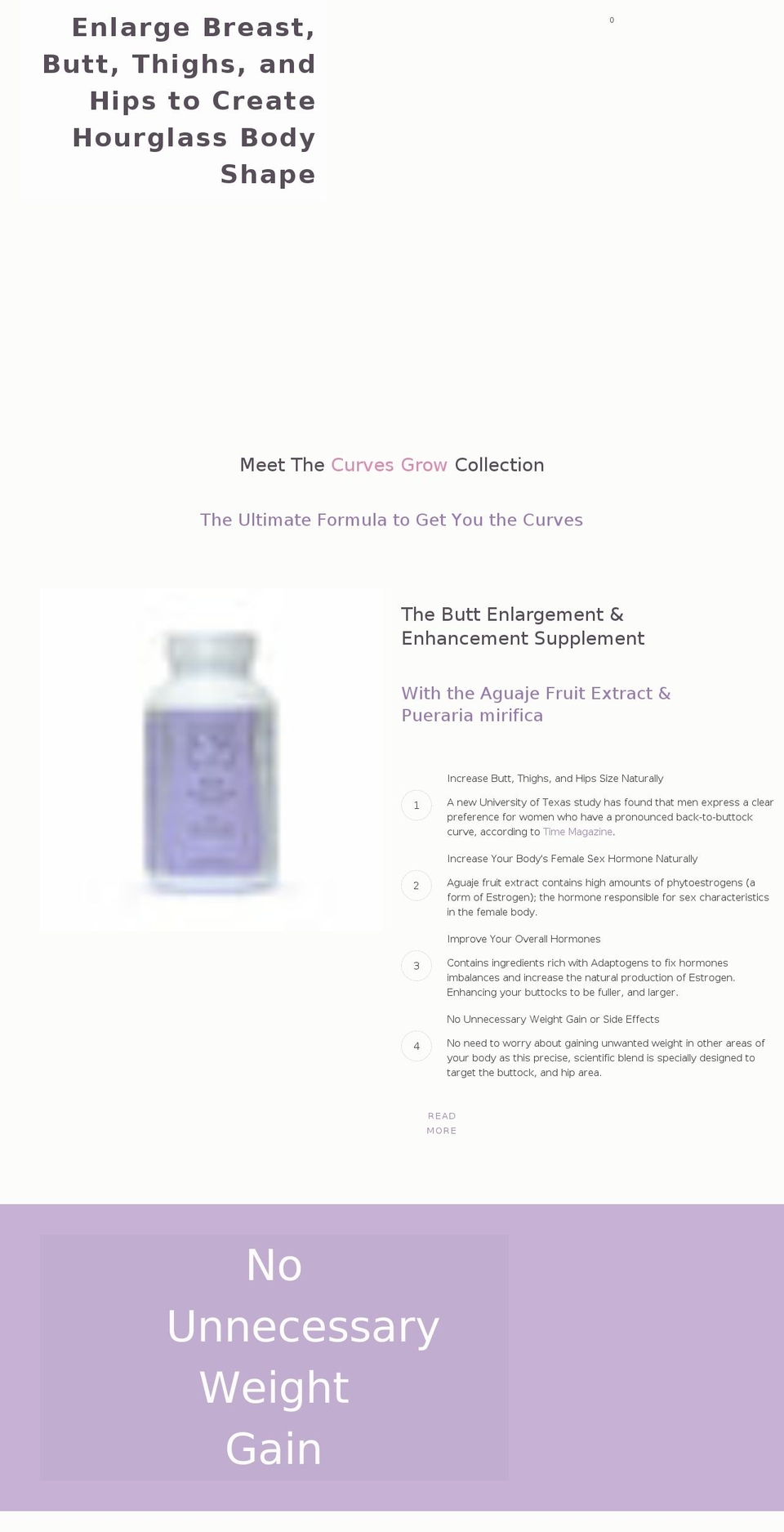 curvesgrow.com shopify website screenshot