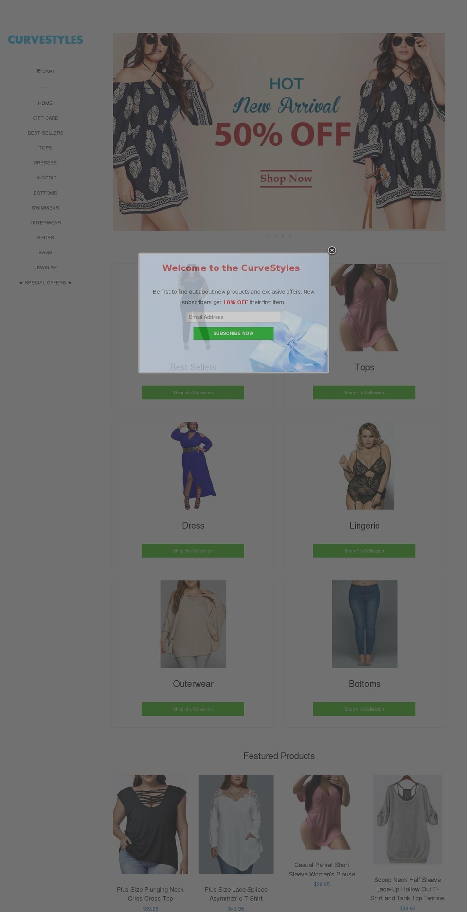 curvestyles.com shopify website screenshot