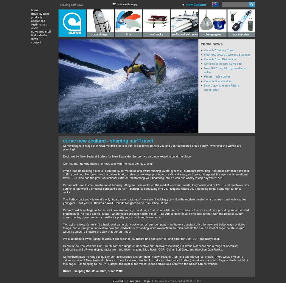 curvesurf.co.nz shopify website screenshot