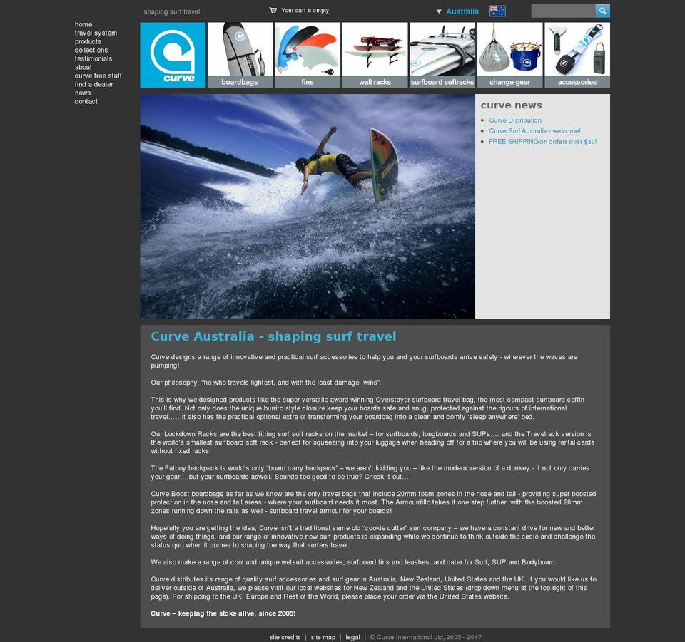 curvesurf.com.au shopify website screenshot