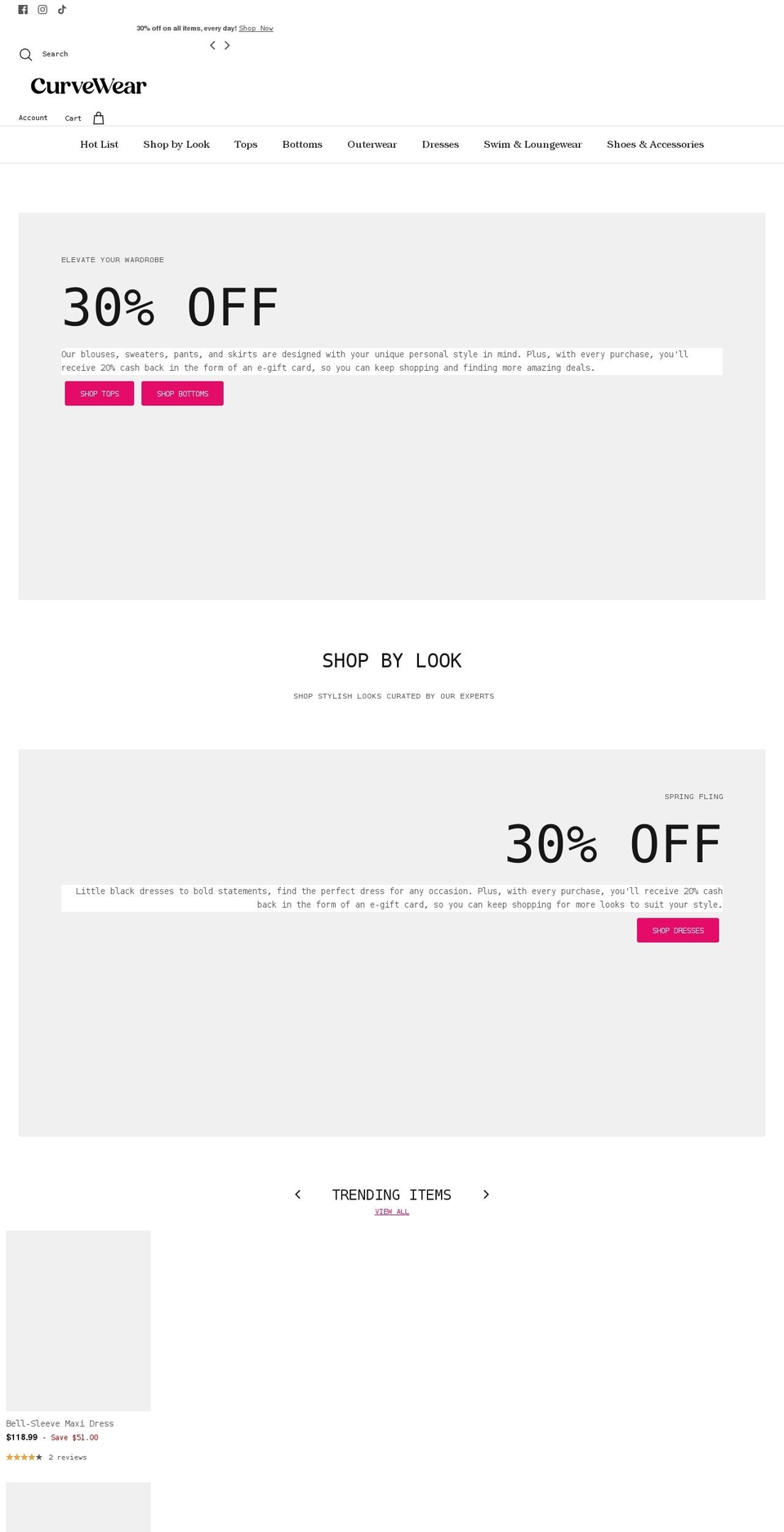 curvewear.com shopify website screenshot