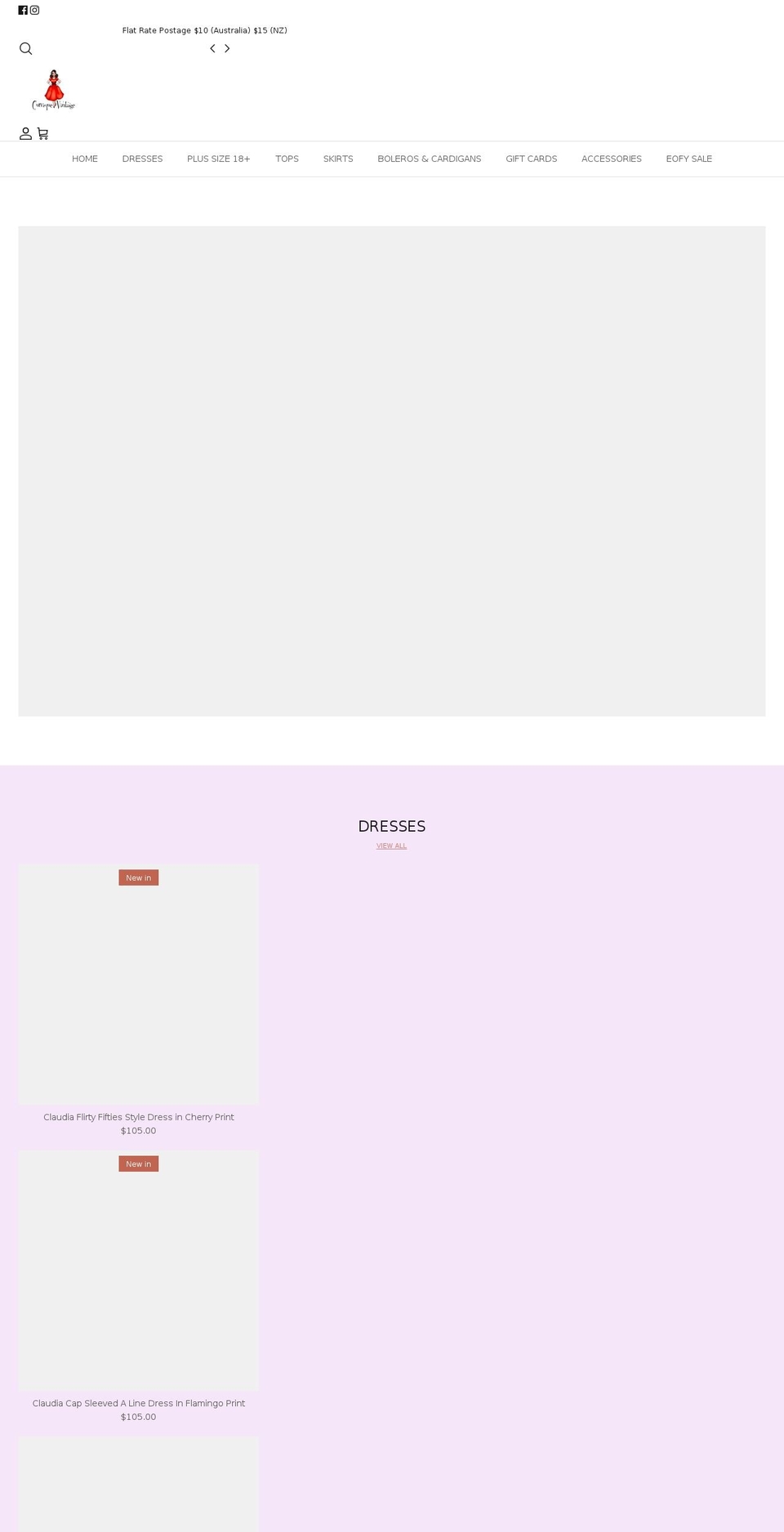 curviquevintage.com.au shopify website screenshot