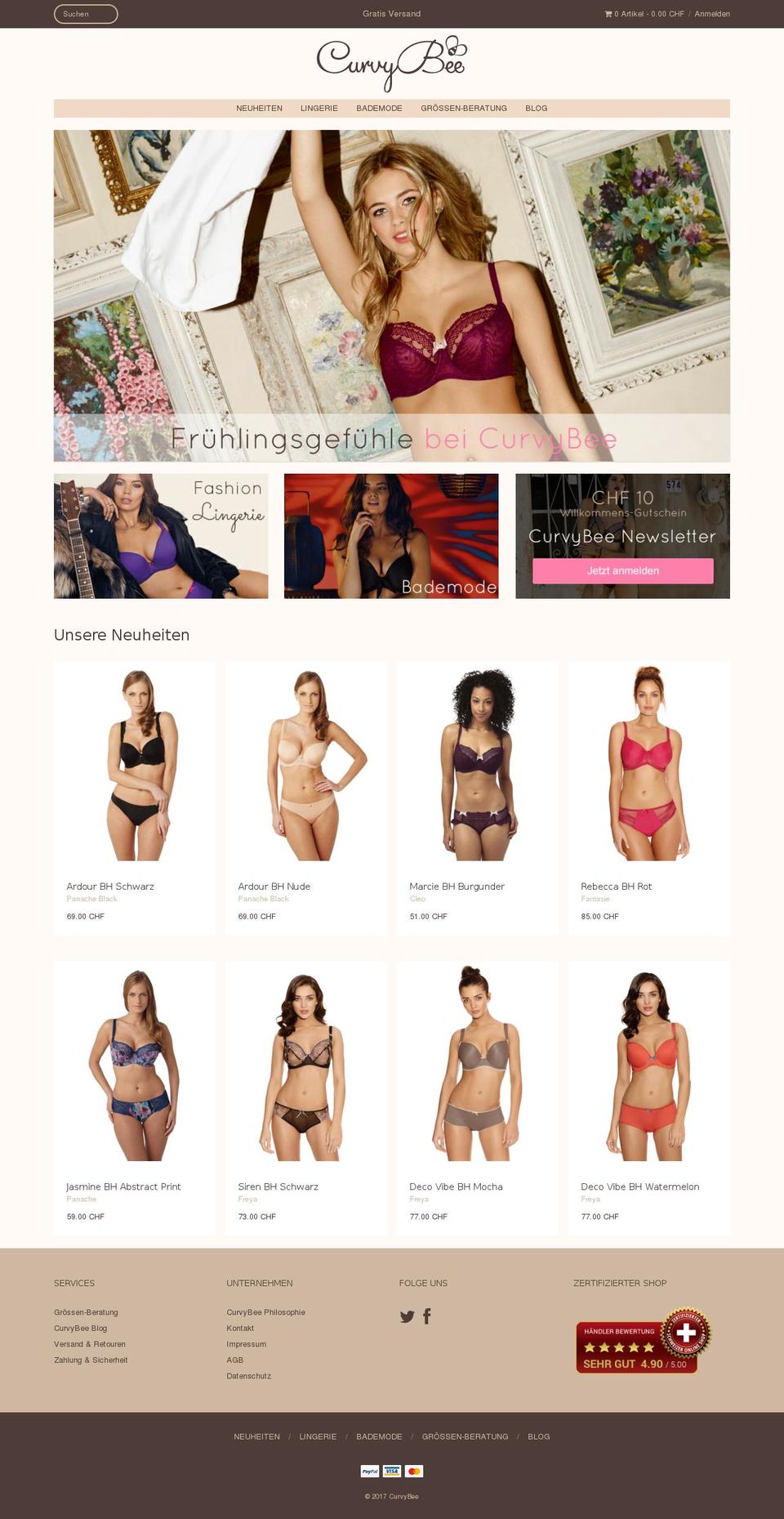 curvybee.com shopify website screenshot