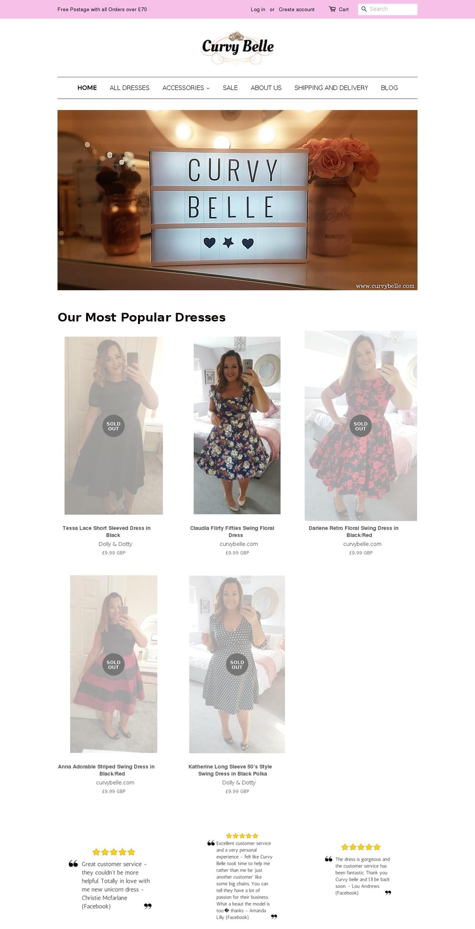 curvybelle.com — Shopify storefront screenshot