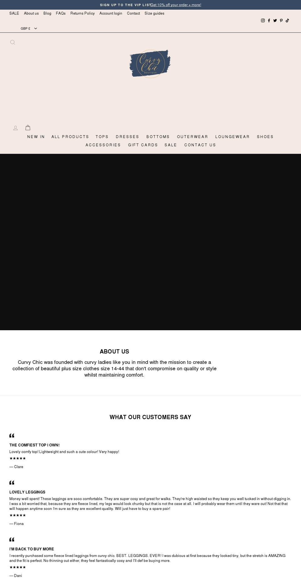 curvychiconline.com shopify website screenshot