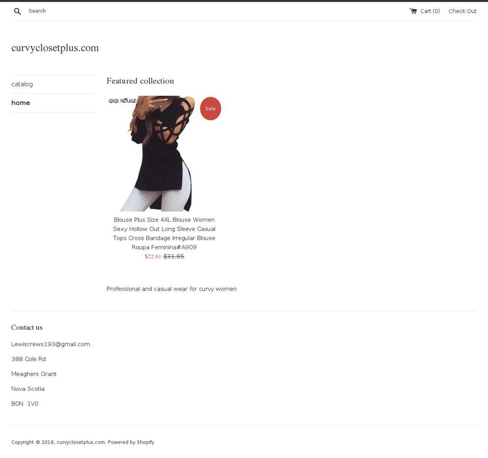 curvyclosetplus.com — Shopify storefront screenshot