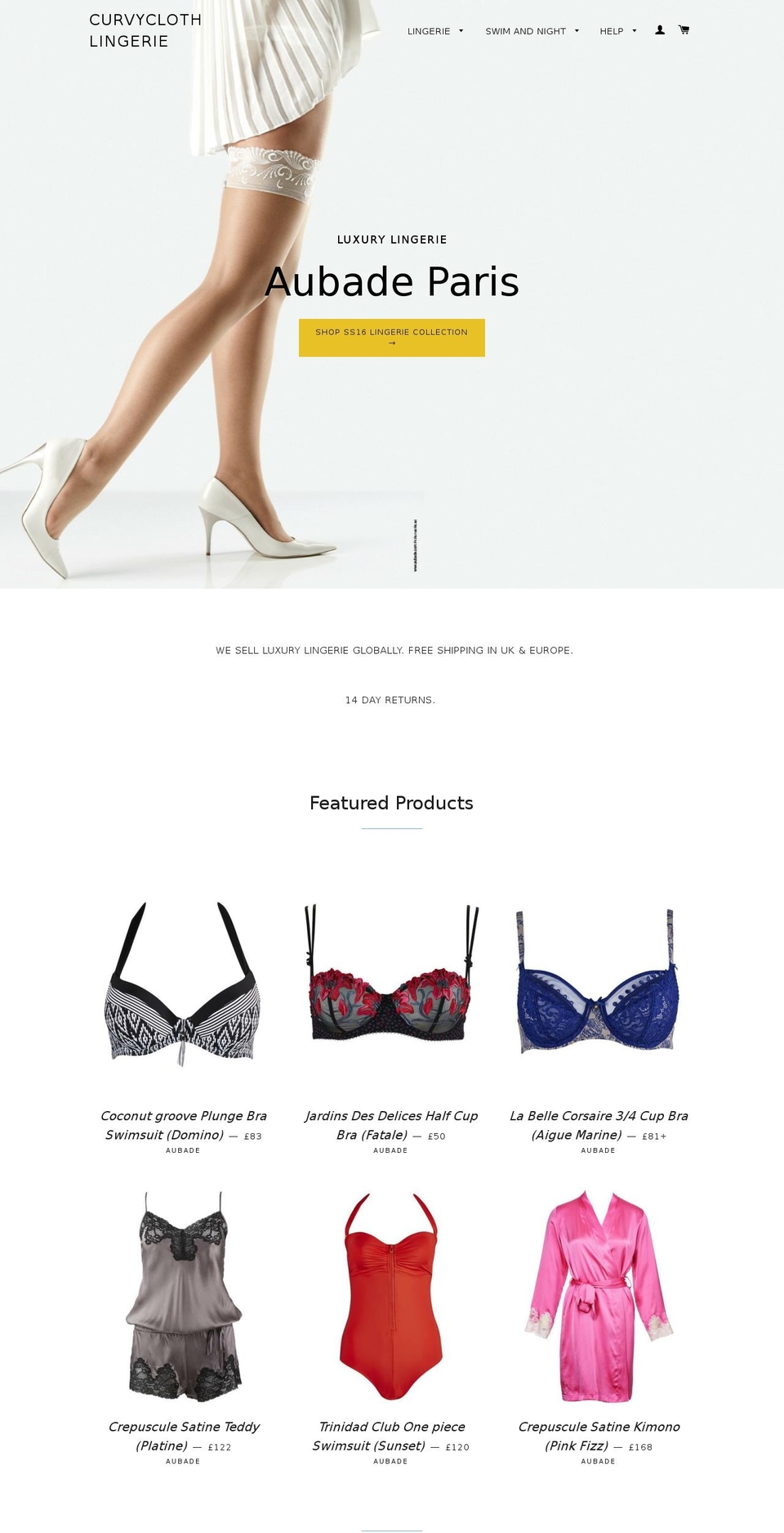 curvycloth.com shopify website screenshot
