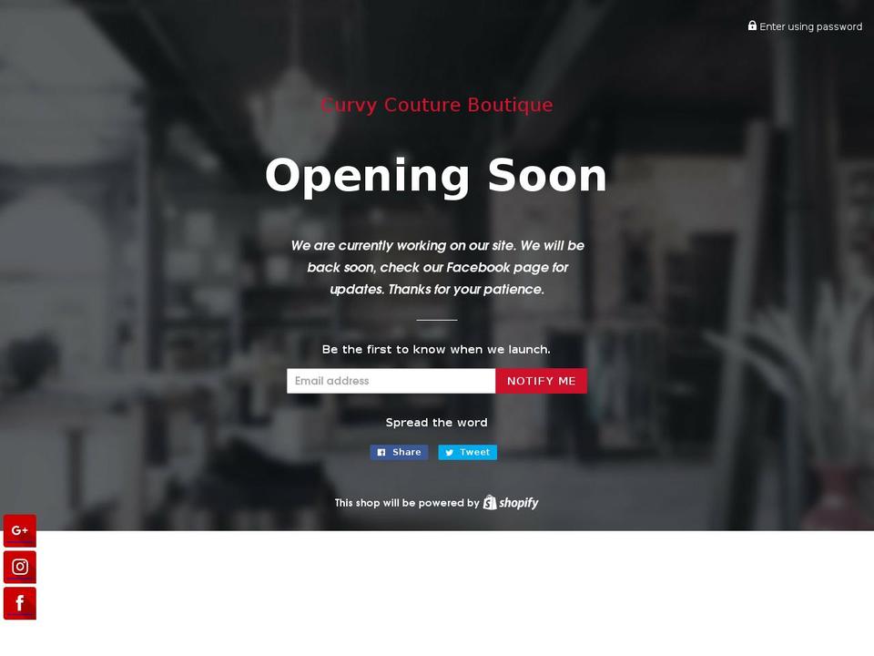 curvycoutureboutique.com — Shopify storefront screenshot