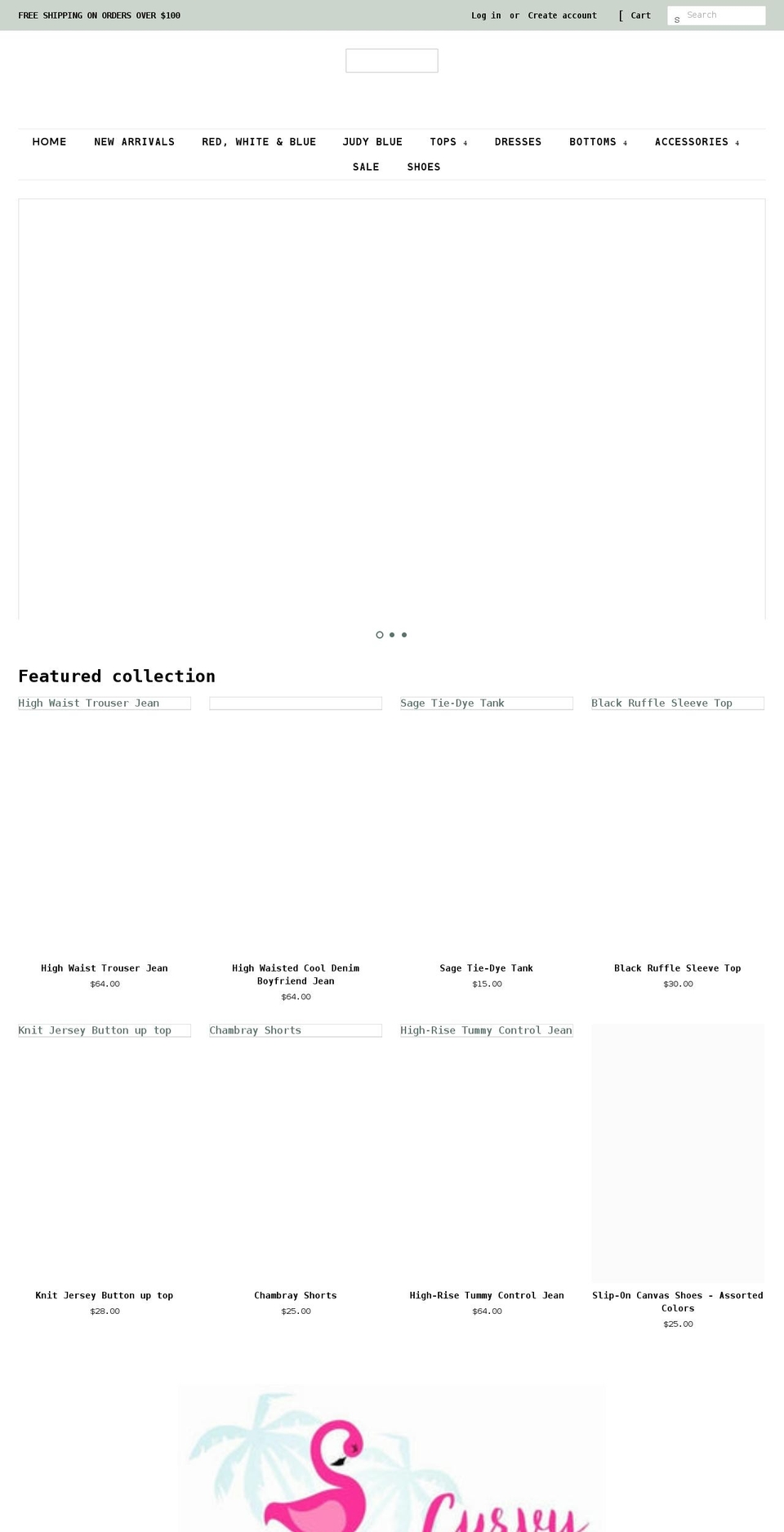 curvyflamingo.com — Shopify storefront screenshot