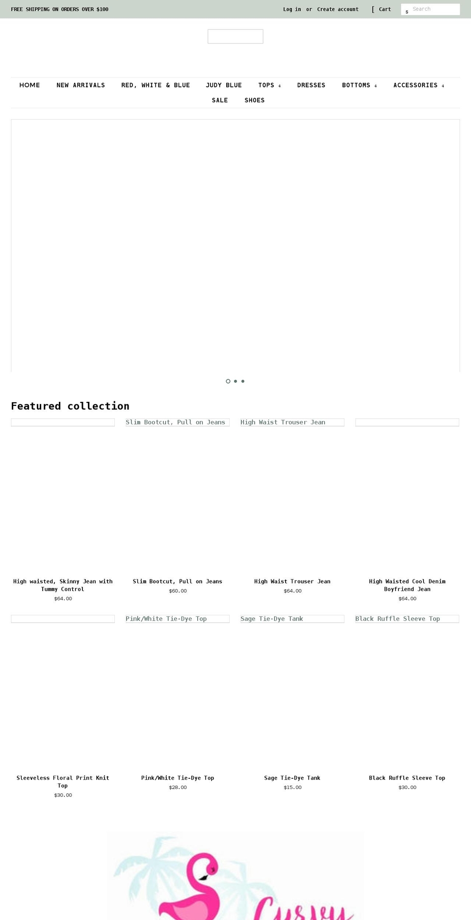 curvyflamingoboutique.com shopify website screenshot