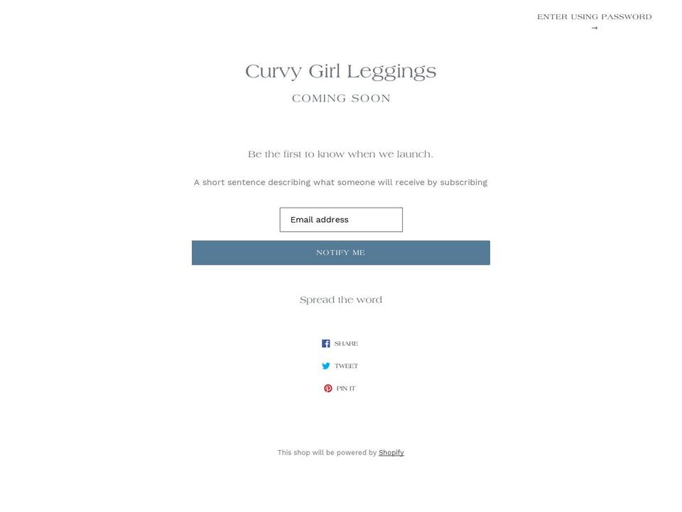 curvygirlleggings.com — Shopify storefront screenshot