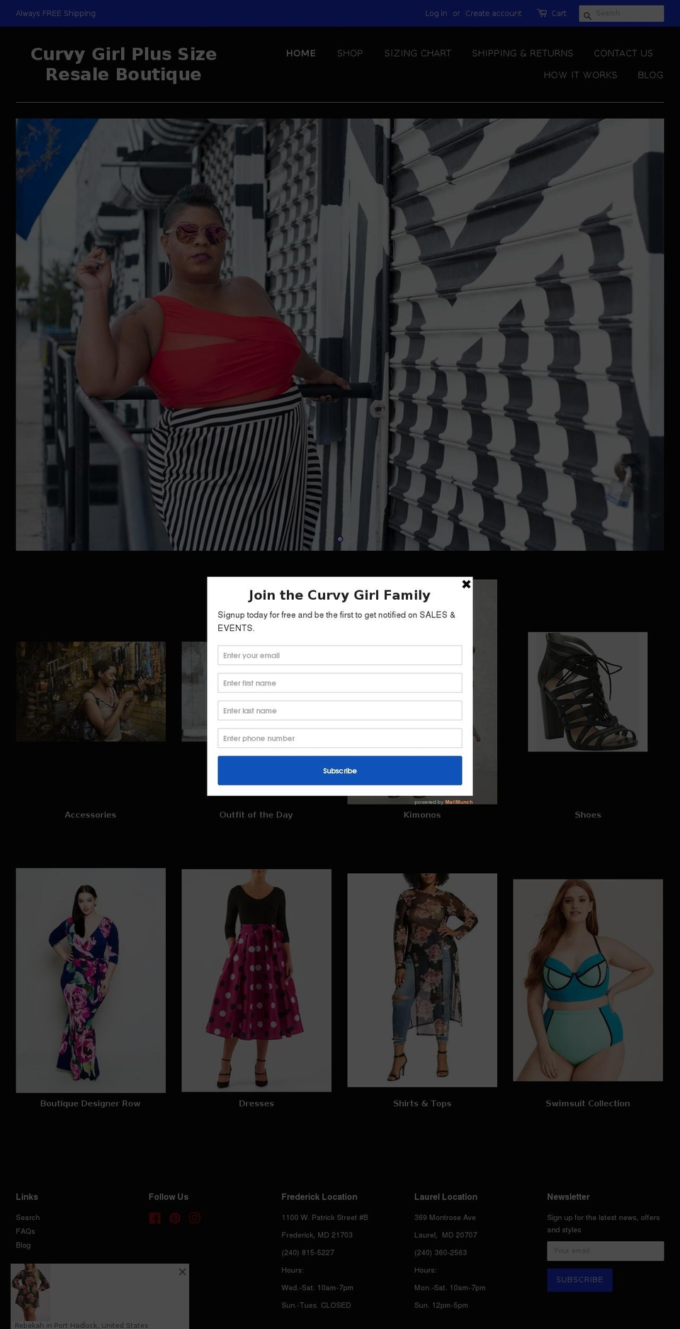 curvygirlresaleboutique.com — Shopify storefront screenshot
