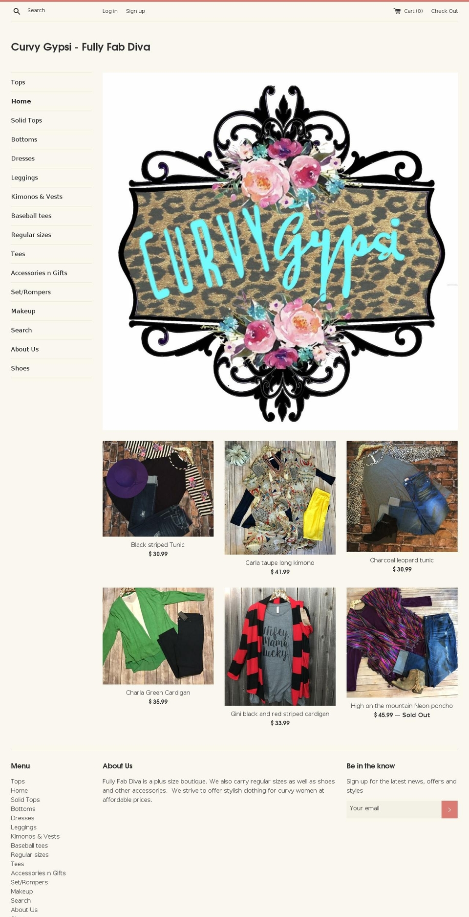 curvygypsi.com shopify website screenshot