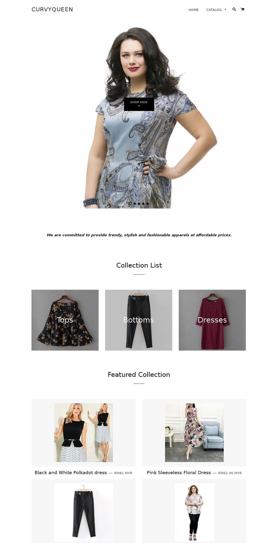 curvyqueen.biz shopify website screenshot