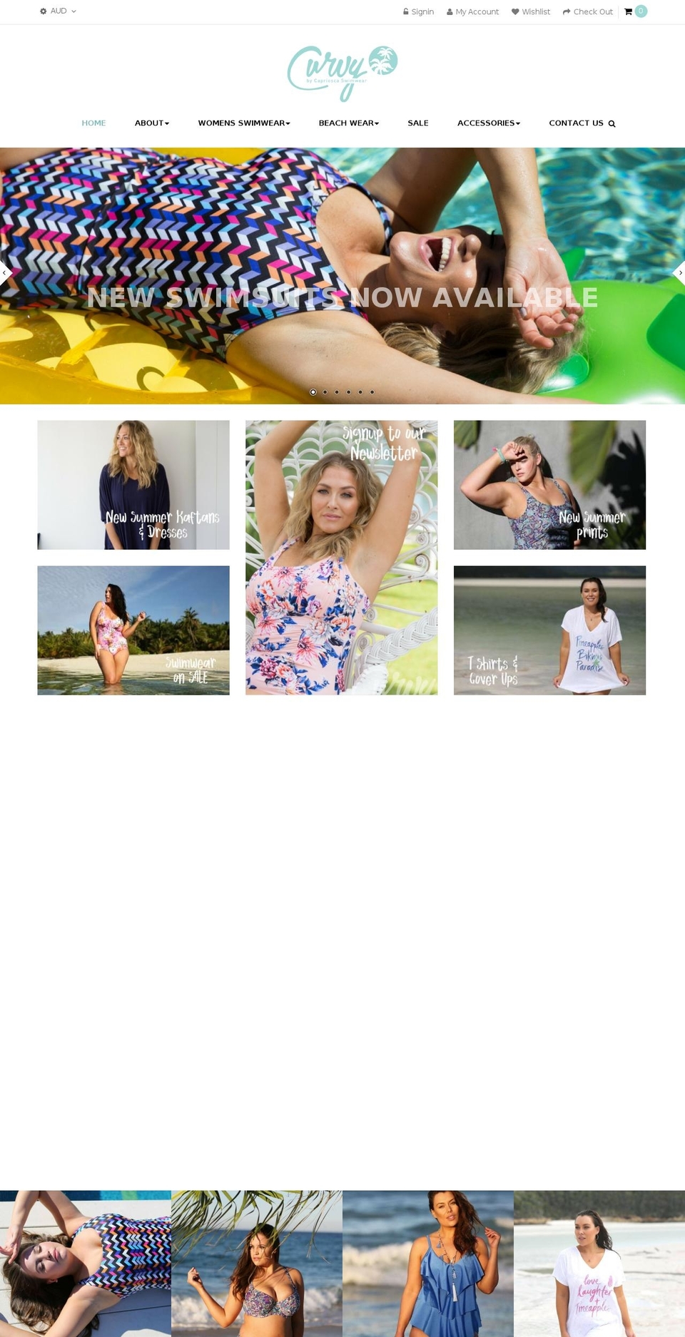 curvyswimwear.com.au shopify website screenshot