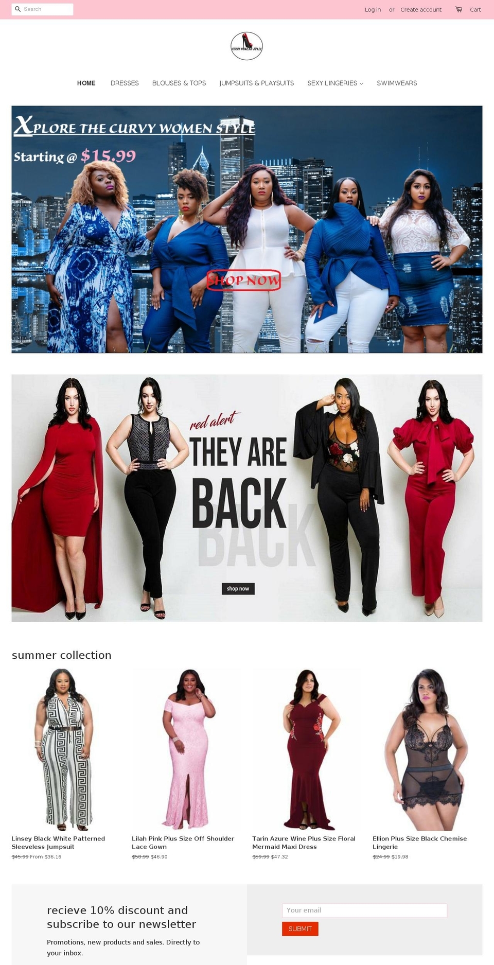 curvywomenstyle.com — Shopify storefront screenshot