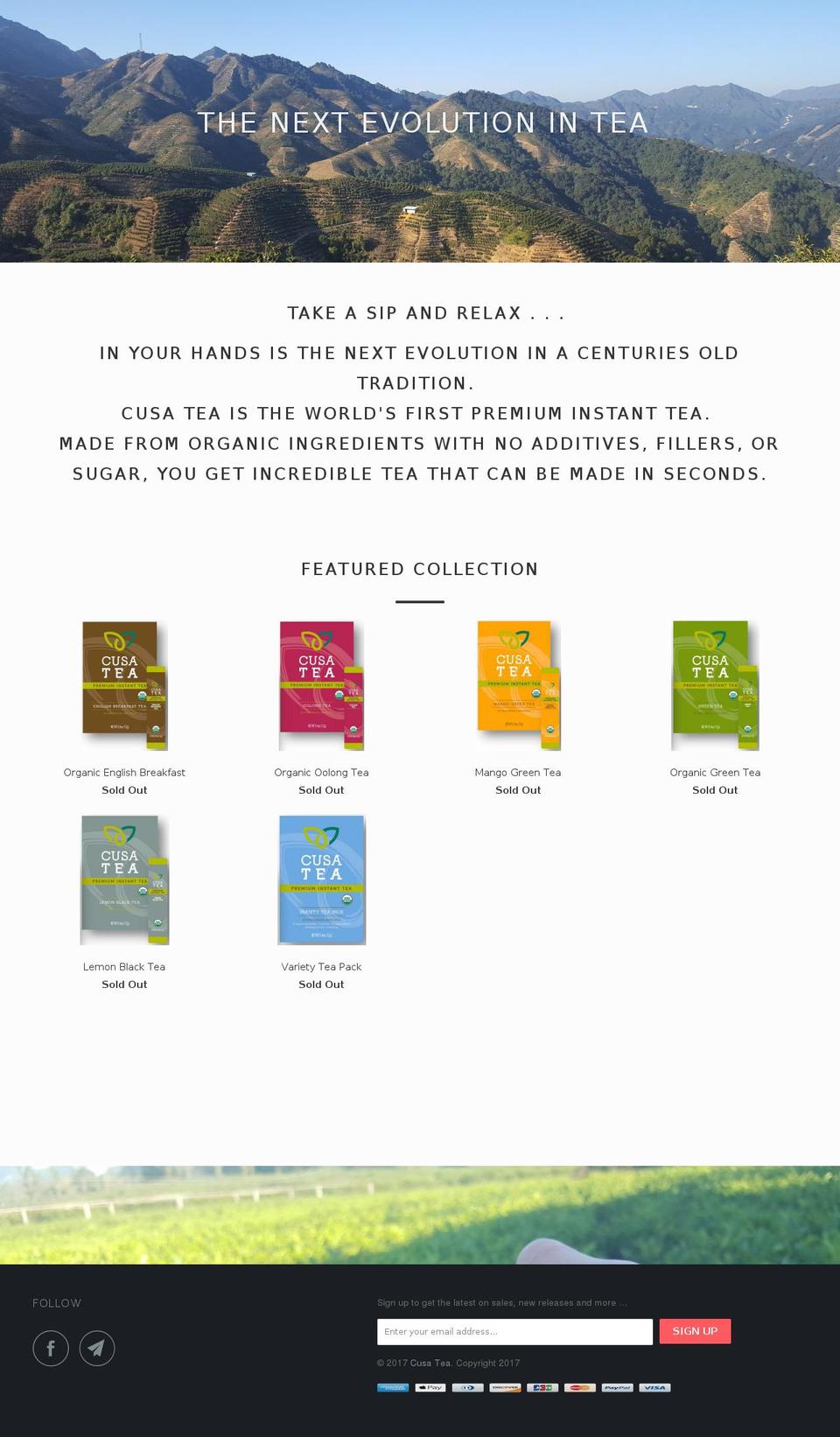 cusatea.com shopify website screenshot
