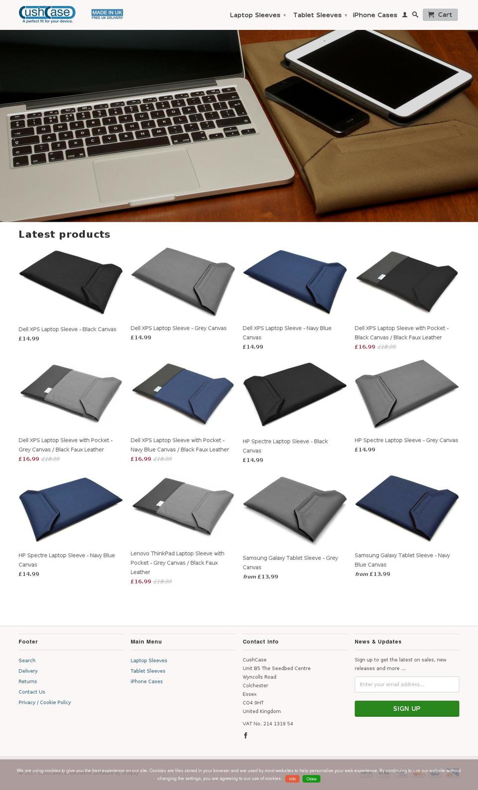 cushcase.com shopify website screenshot