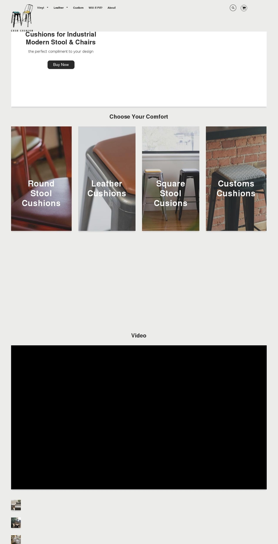 cushcushion.com shopify website screenshot