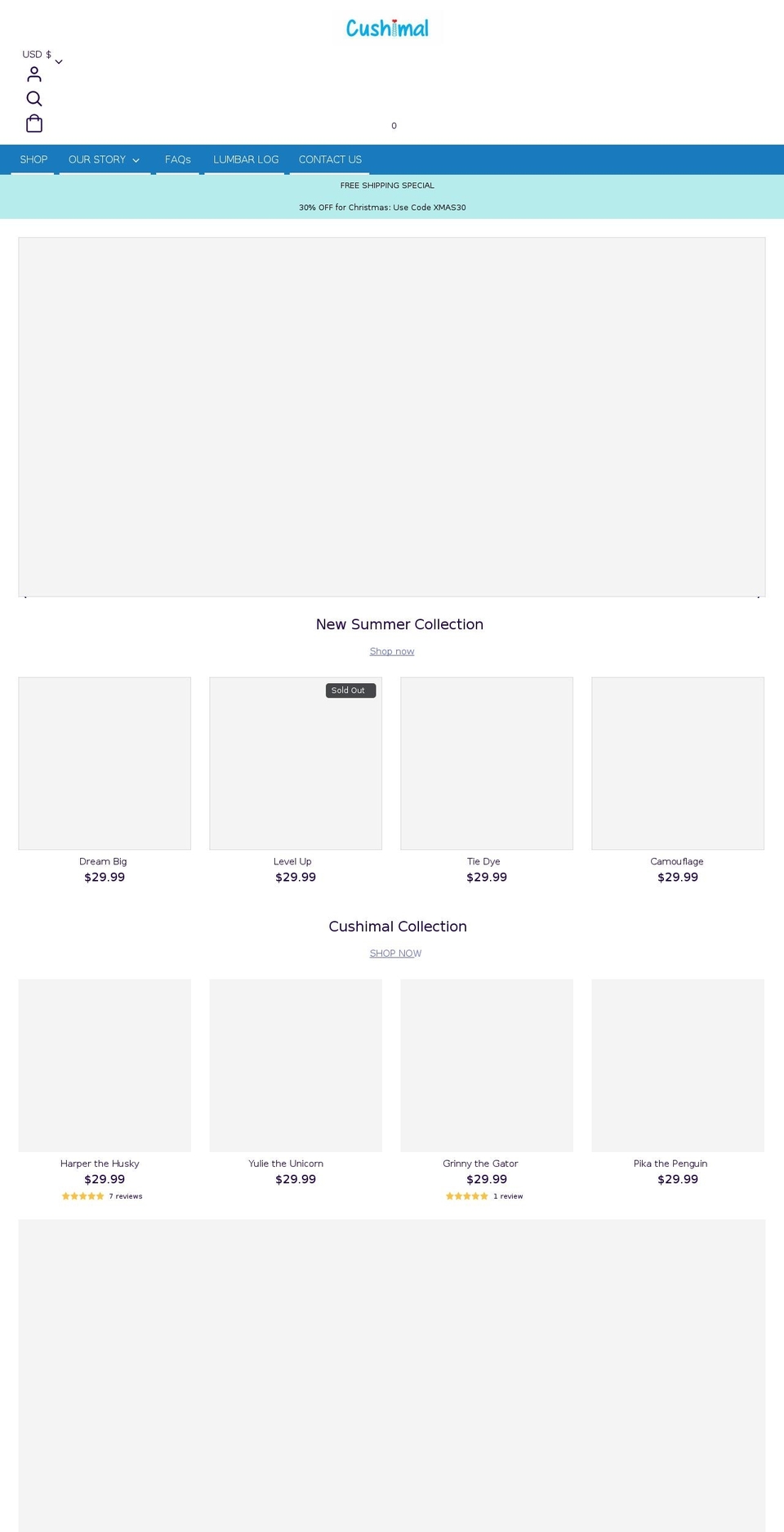 cushimal.com shopify website screenshot