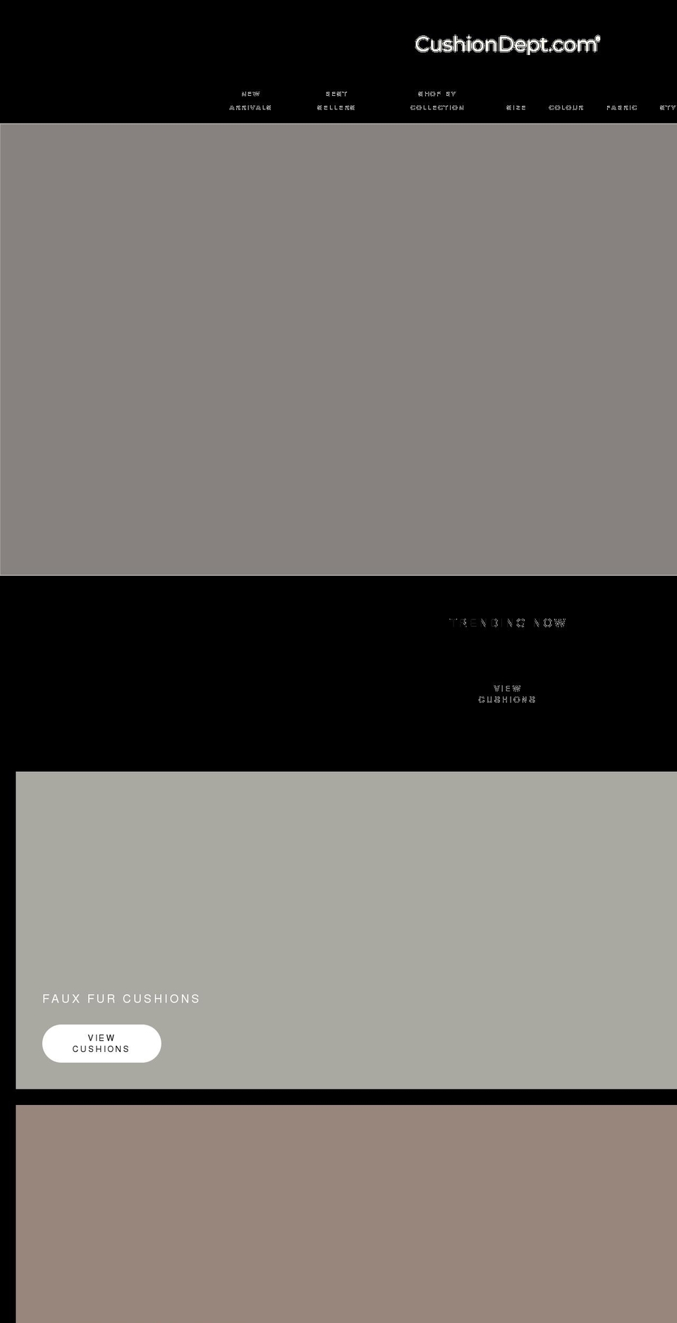 cushiondept.com — Shopify storefront screenshot