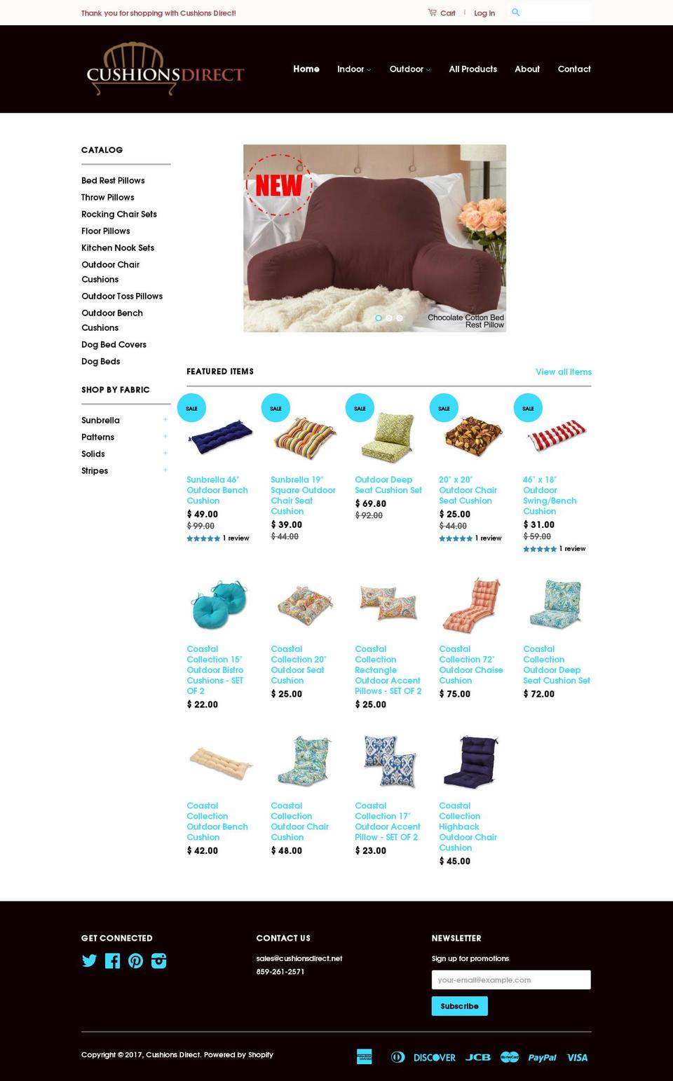 Venture Shopify theme site example cushions-direct.myshopify.com