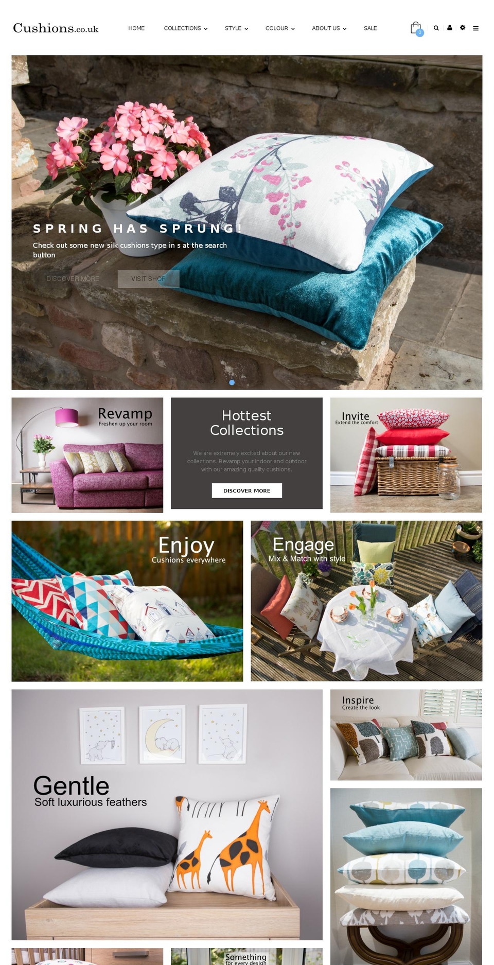 cushions.co.uk shopify website screenshot