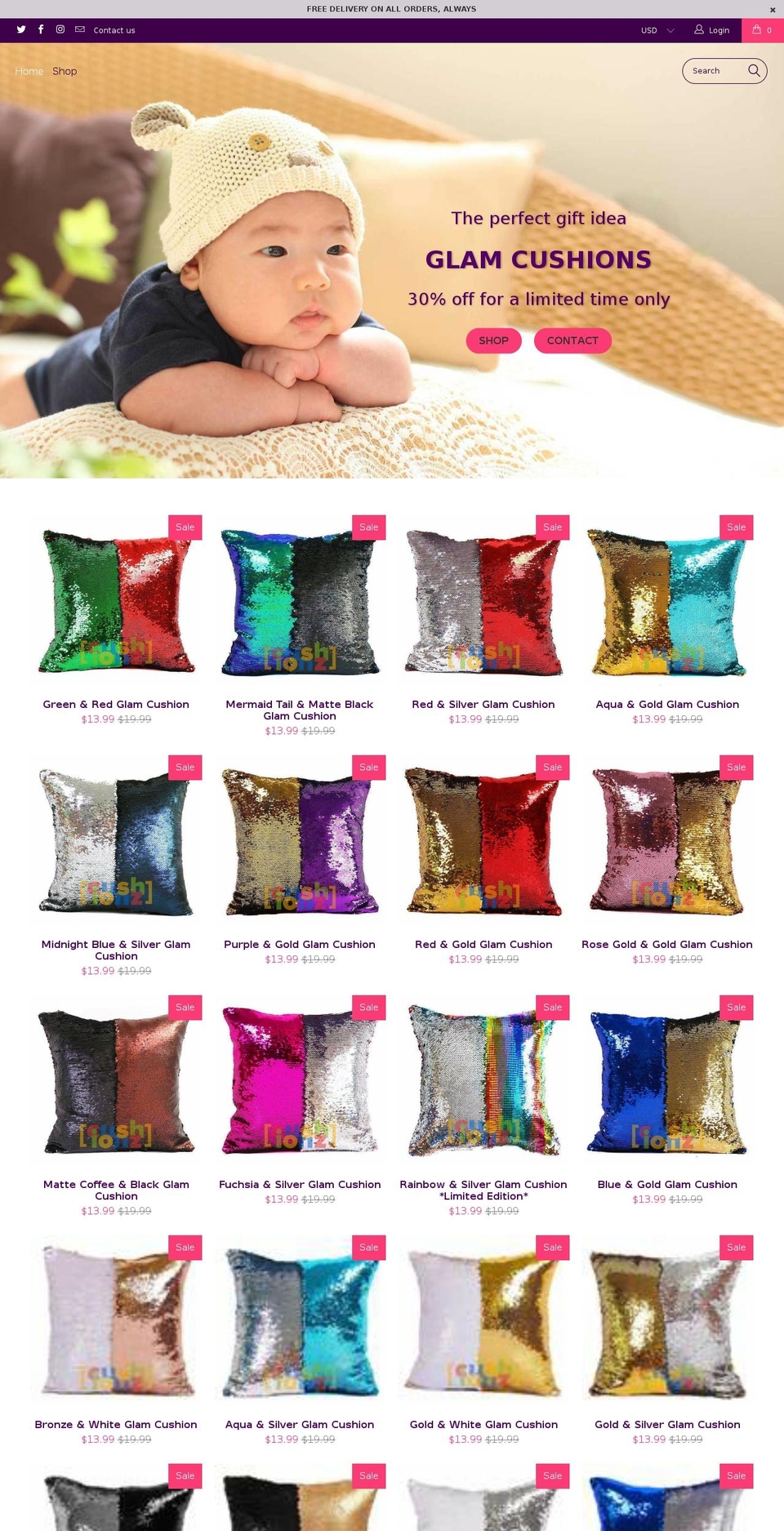 cushionz.com — Shopify storefront screenshot