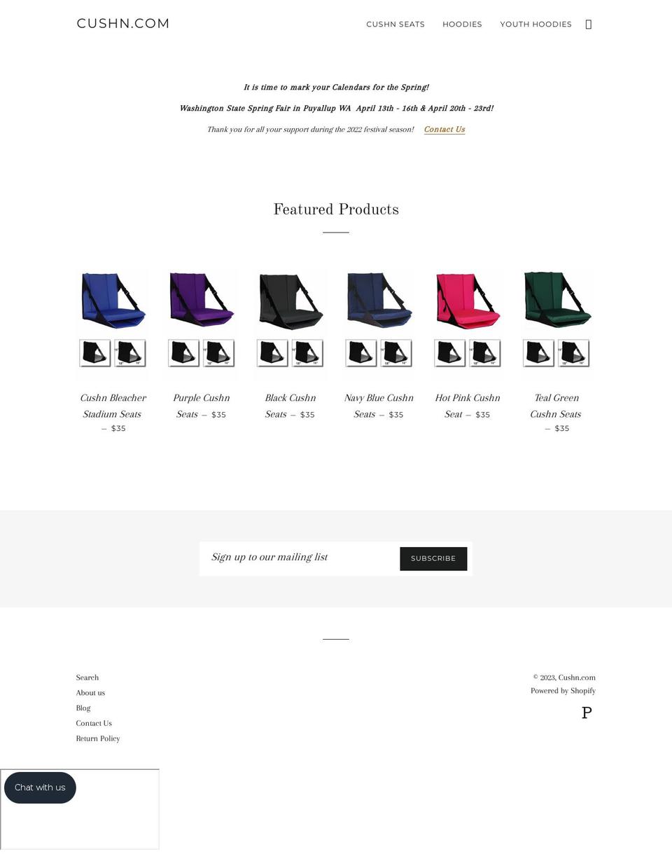 cushn-com.myshopify.com shopify website screenshot