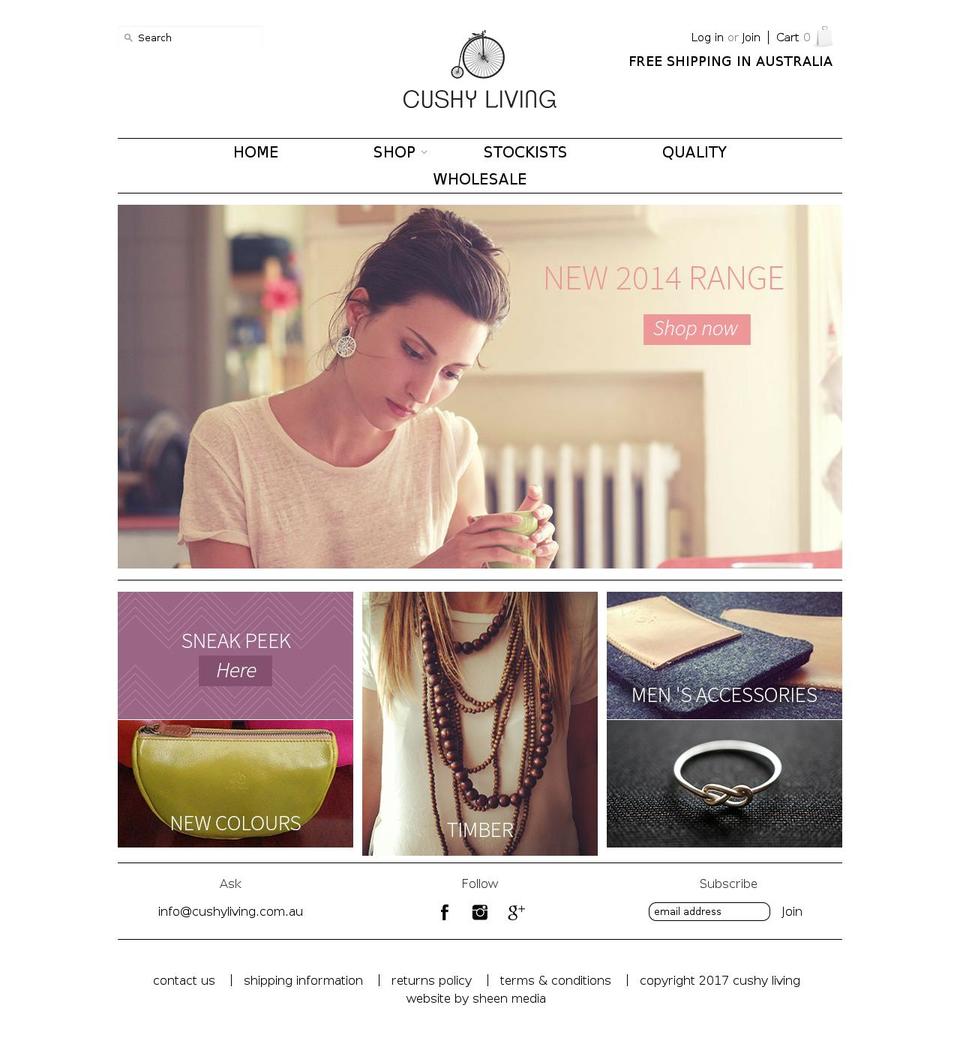 cushyliving.com.au shopify website screenshot