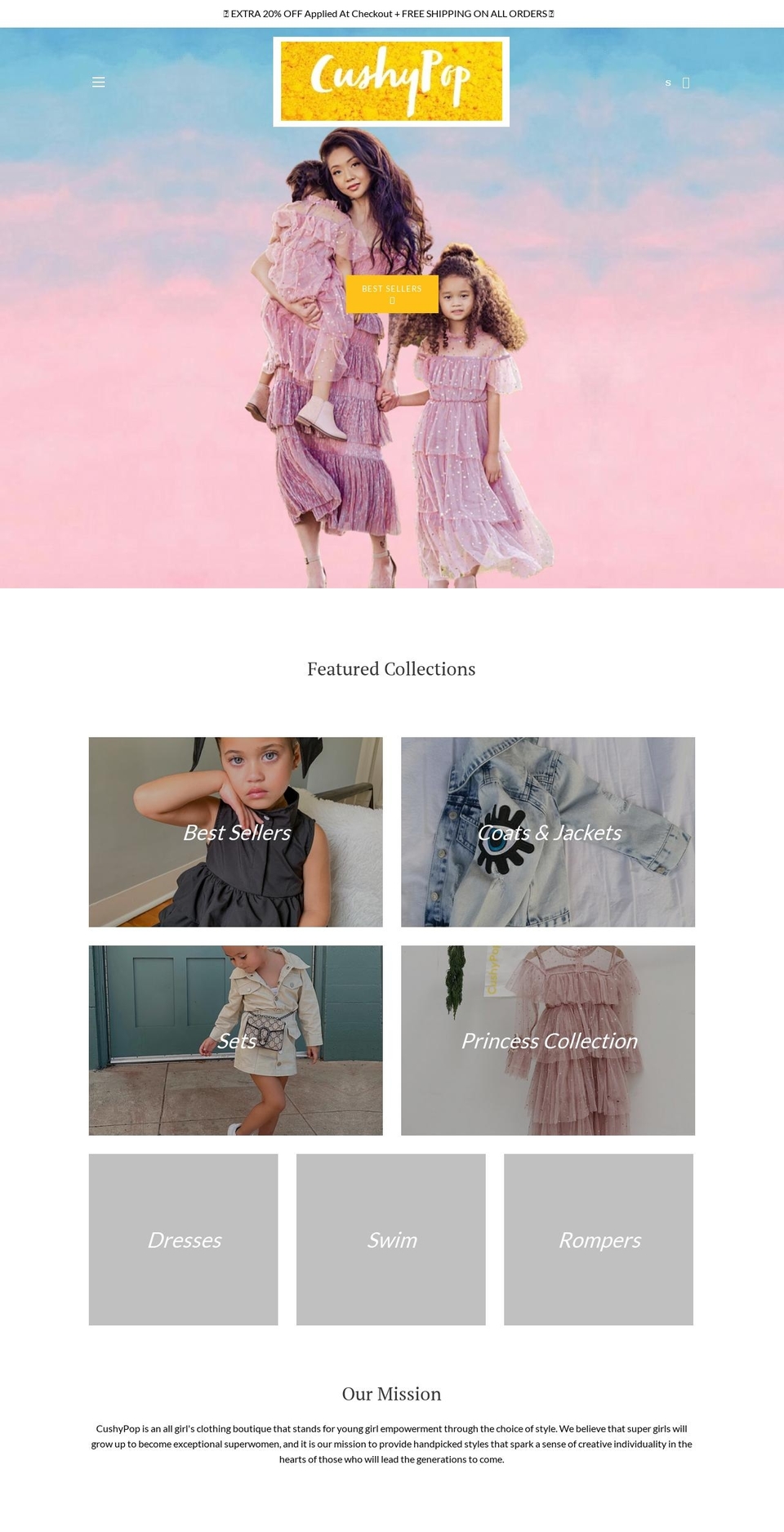 cushypop.com shopify website screenshot