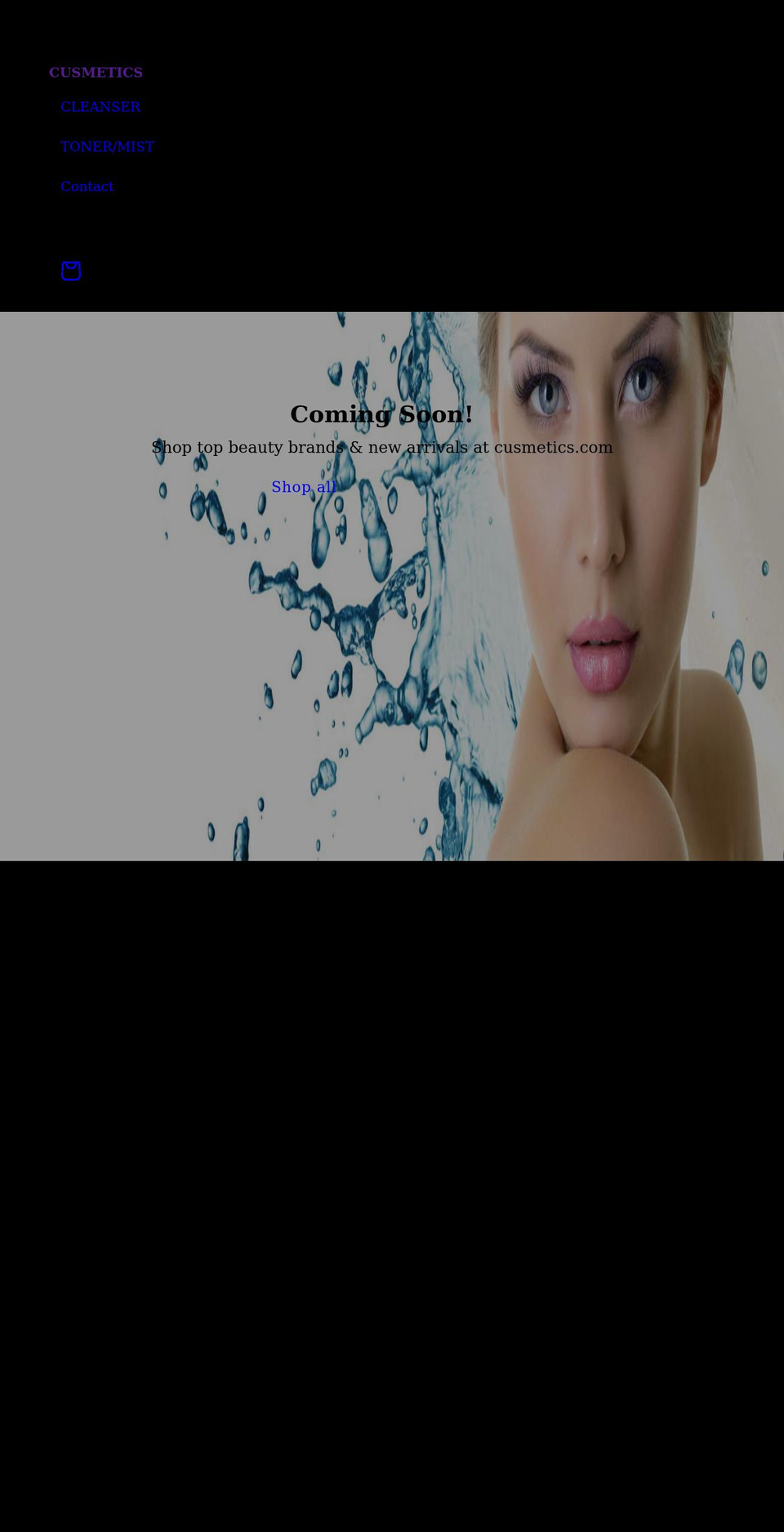 cusmetics.com shopify website screenshot