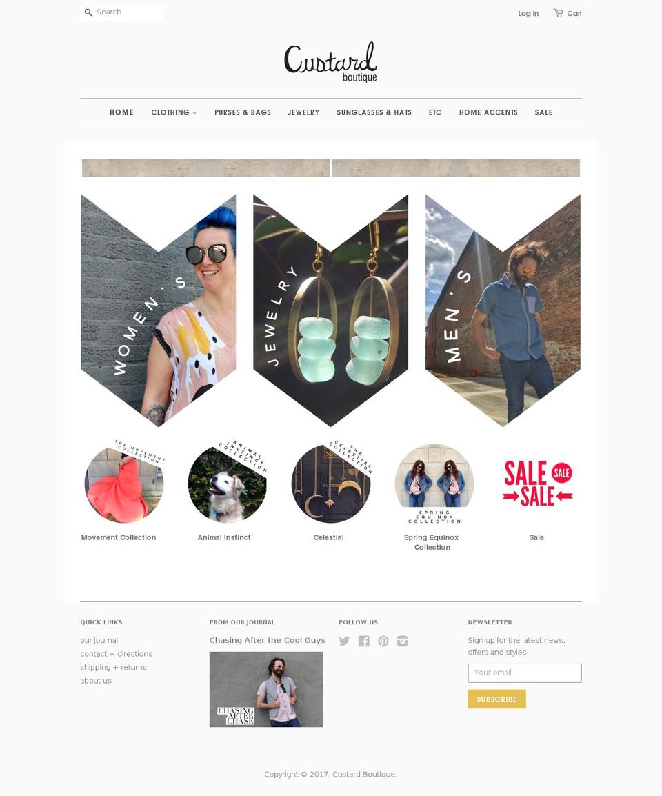 custardboutique.com shopify website screenshot