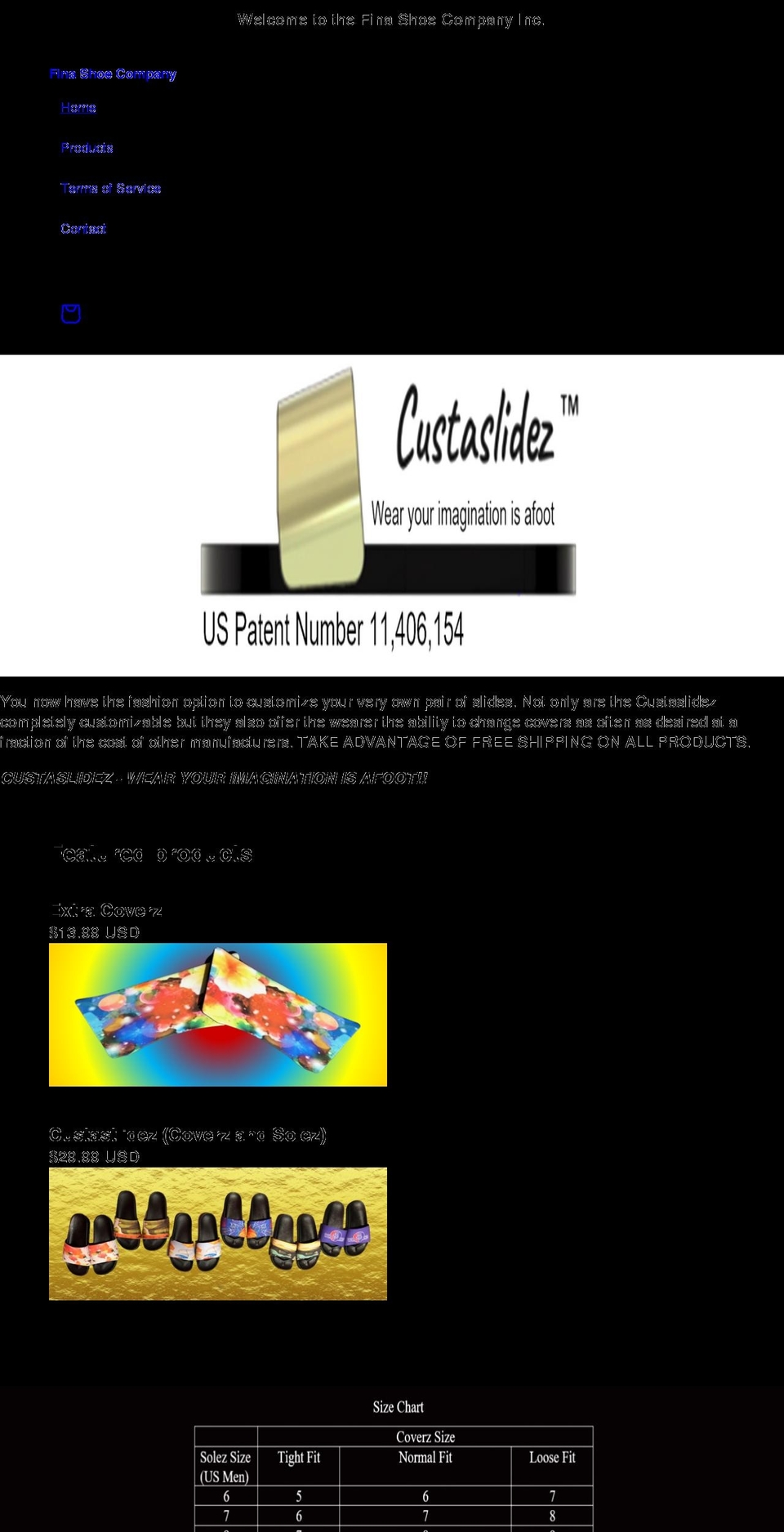custaslidez.com shopify website screenshot